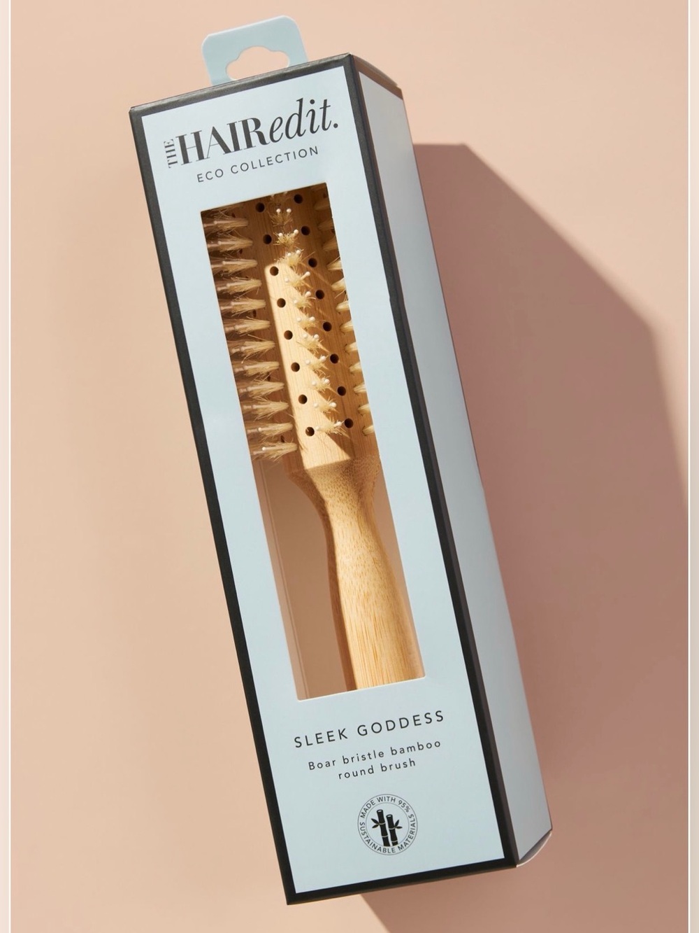 NWT/Anthropologie THE HAIR edit. Sleek Goddess Bamboo Round Brush - Natural